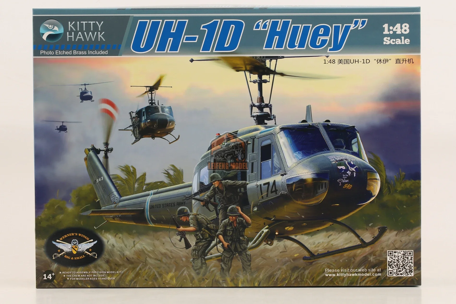 UH-1D "hueyモデルキット、キティホーク、kh80154、1/48スケール