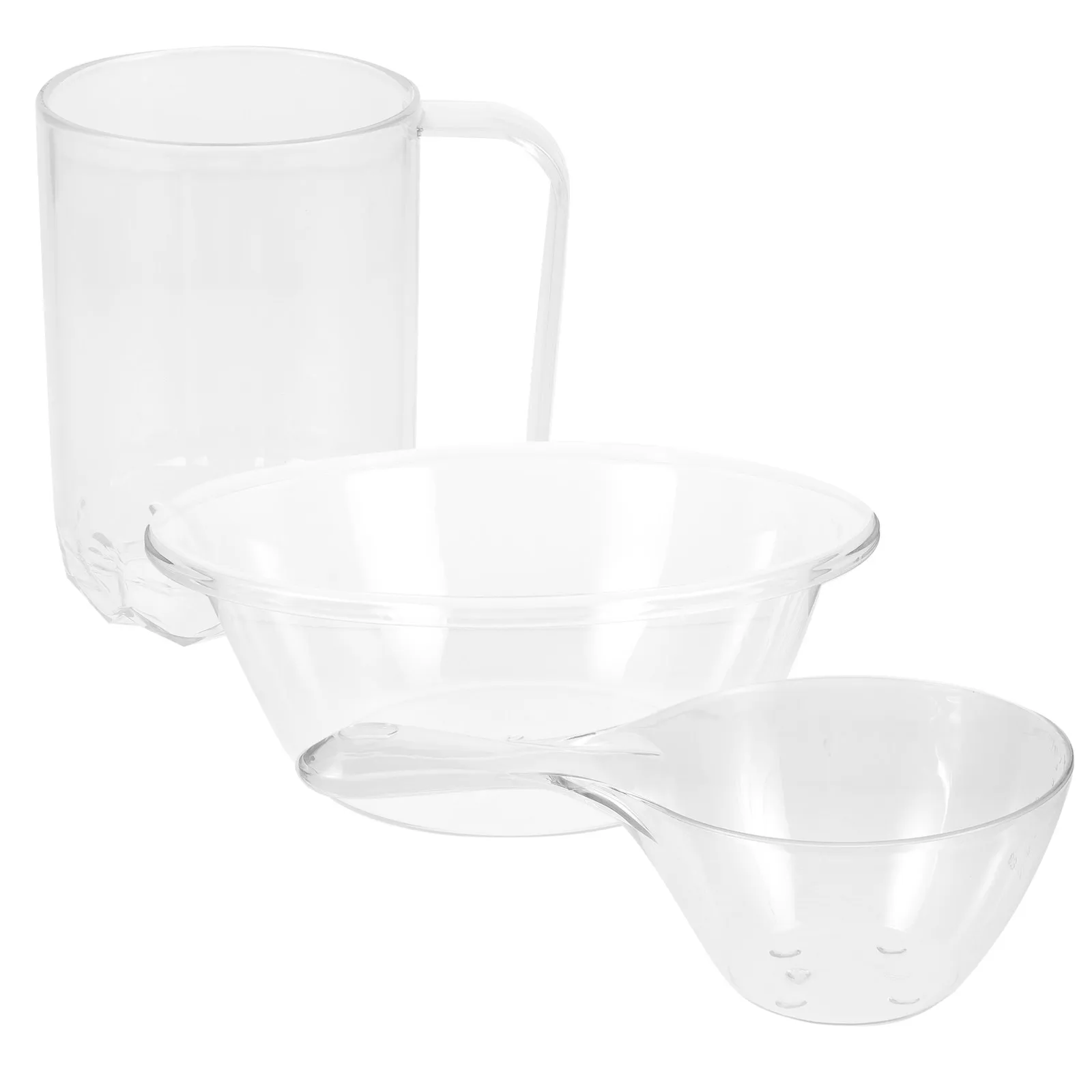

1Set Round Wash Basin Clear Plastic Face Cleansing Kit Simple Use Long Time Delicate Workmanship Home Salon Wash Basin