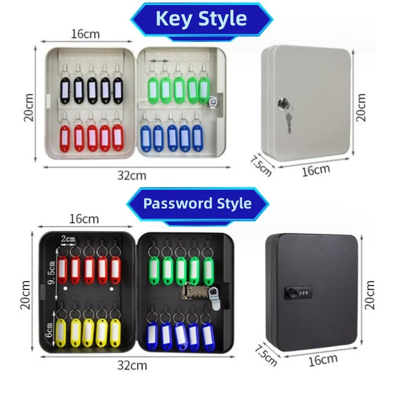 20 Bit Dedicated Key Storage Box Family Spare Key Management MINI Safe Box Lockbox Password Box For Car Wall Mounted Metal Box