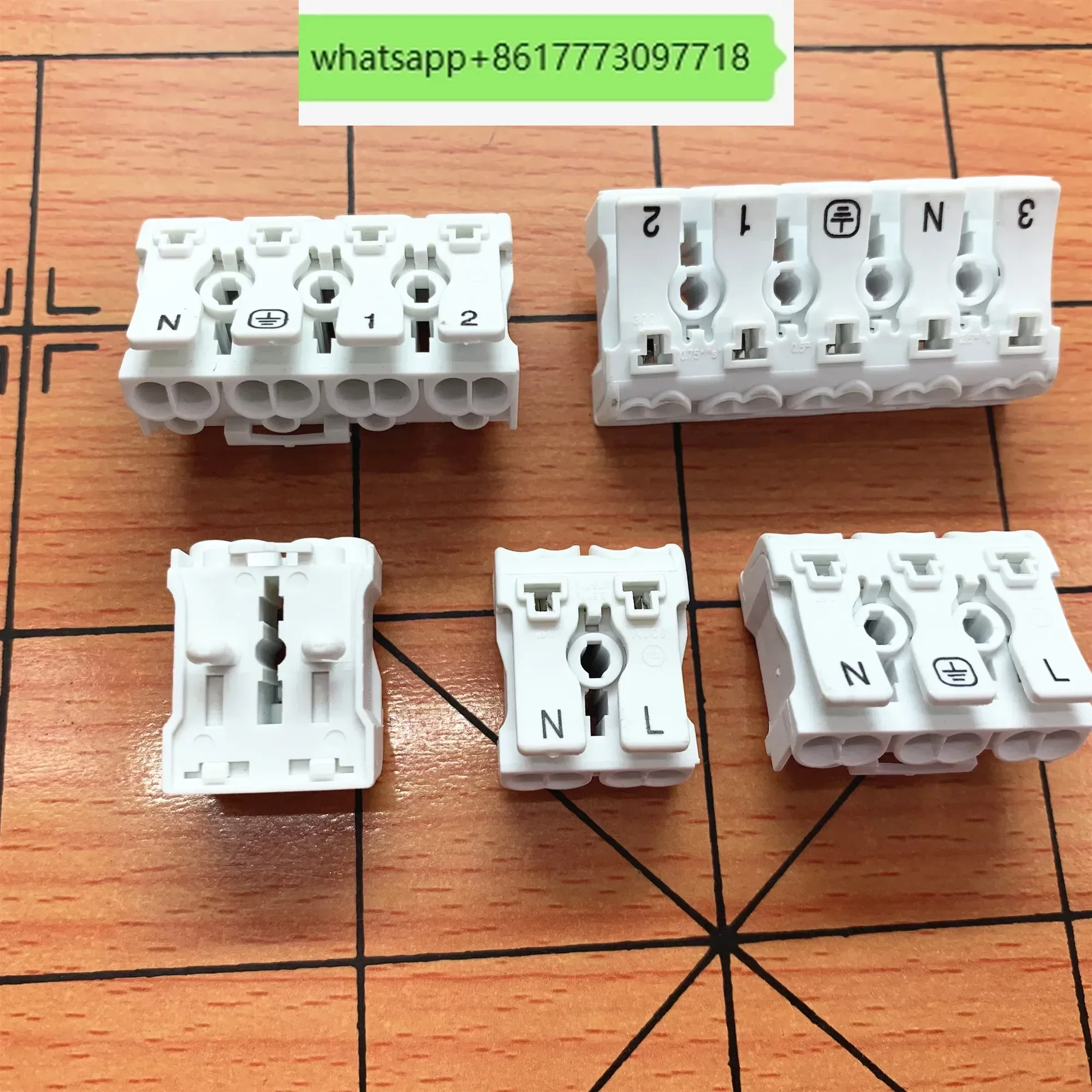 (Starting from 100) Pressing type terminal block DF923-2 to 4-pole 5P without hook and loop, grounding plate 24A, lighting CQC