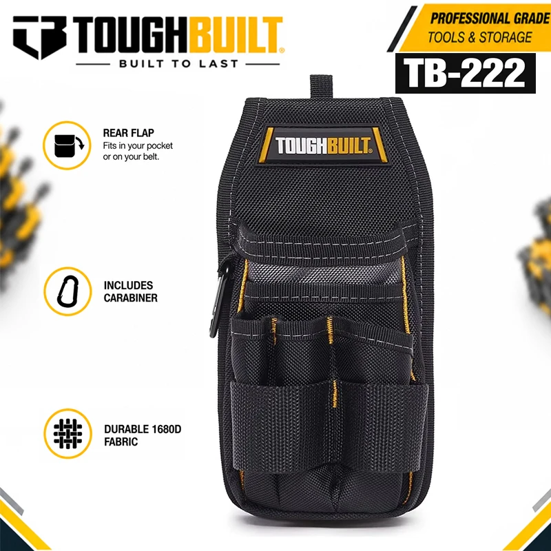 TOUGHBUILT TB-222 Multi-Tool Belt Pouch, Multifunctional Waist Pack, Portable Outdoor Hiking Tool Storage Bag with Buckle