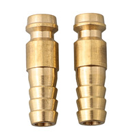 2PCS 6mm/8mm/10mm Gas And Water Quick Connectors Golden Metal Male Adapter Replacement Accessories For TIG Welding Guns