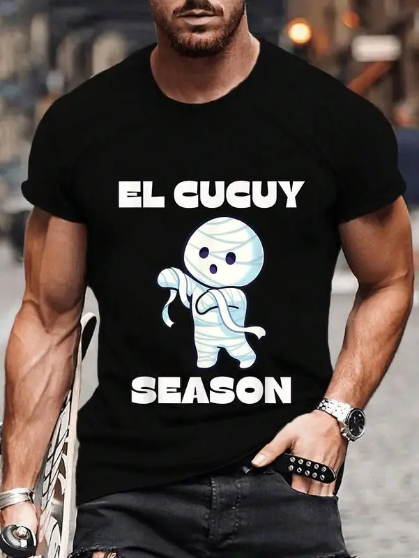 [100% قطن] تي شيرت El Cucuy للجنسين مصنوع من القطن بنسبة 100% - تي شيرت مومياء مكسيكي إسباني مضحك للهالوين