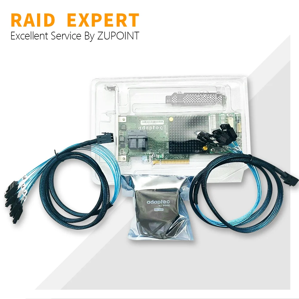 Scheda Controller RAID ZUPOINT Adaptec ASR-7805 scheda Controller PCIe da 6Gbps espansore RAID da 1GB + cavo SATA BBU + SFF-8643