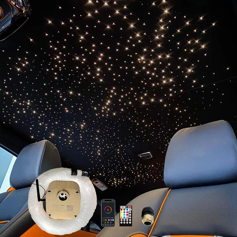 

Optical fiber lamp Twinkle Fiber Optic Star ceiling kit Bluetooth APP Control Starry Car LED Light Kid Room RGB COLOR golden