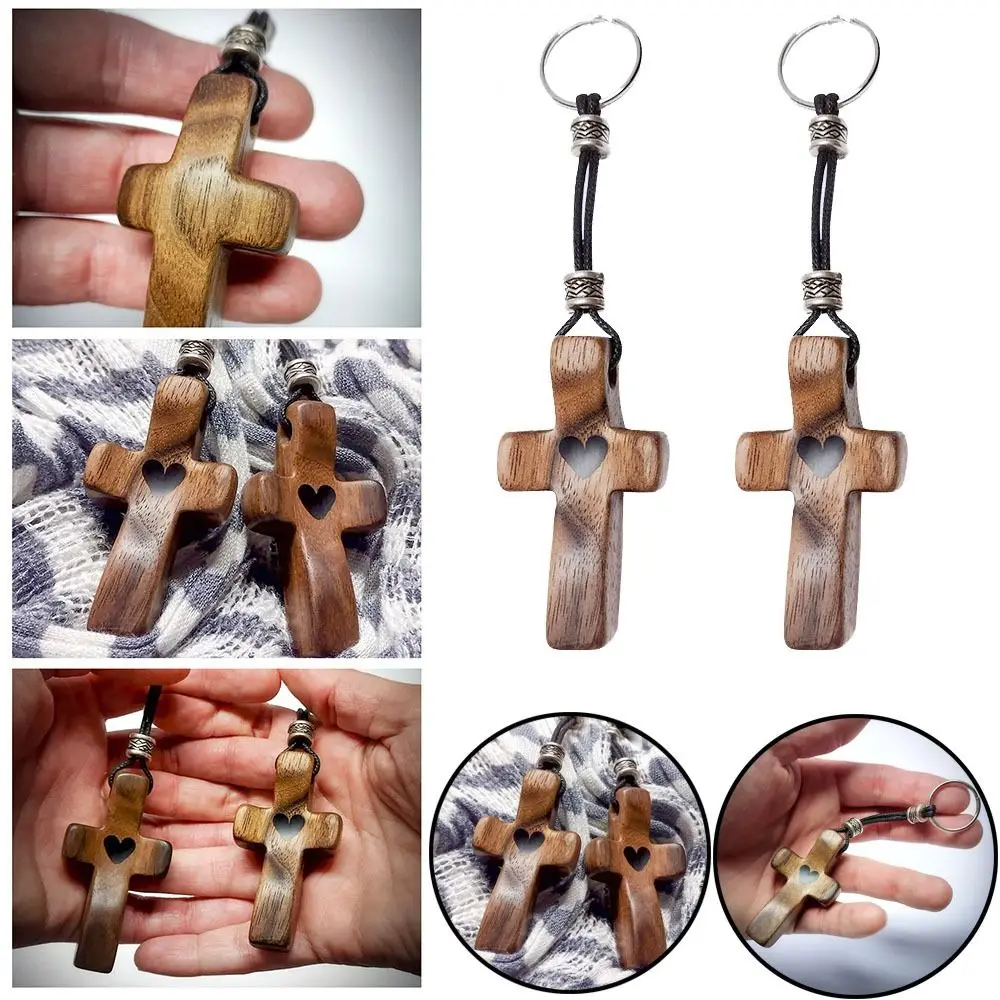 الصليب الخشبي قلبي تشجيع هدية دعم عاطفي تخفيف التوتر الإصبع لعبة تخفيف التوتر المحمولة تقليل القلق