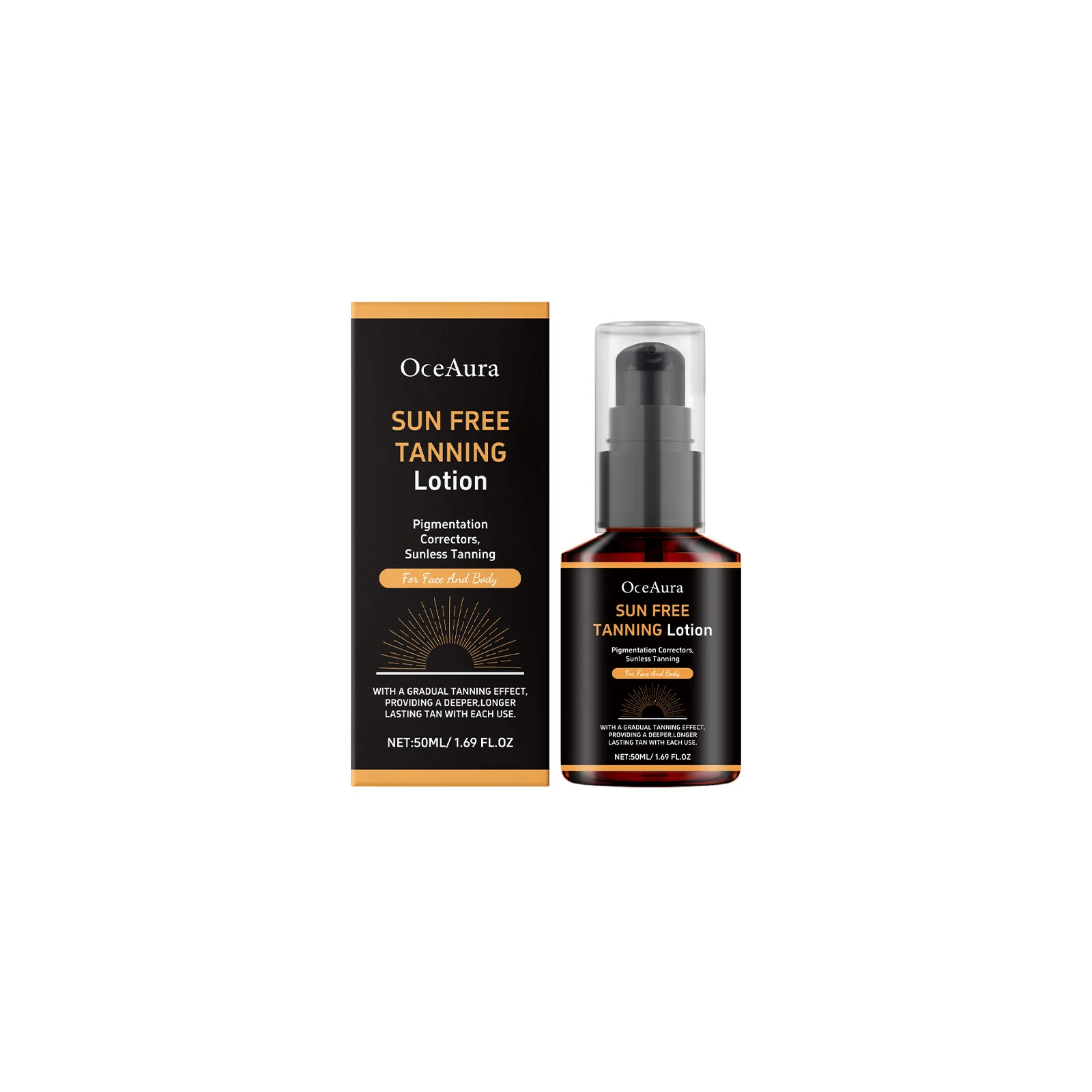 Loción bronceadora sin sol: autobronceador gradual para rostro y cuerpo, bronceado de aspecto natural con corrección de pigmentación, 50 ml