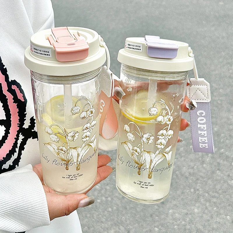 

New Double Drink Plastic Water Bottle With Tea Filter BPA Free Summer Outdoor Office Leak-proof Women Fruit Tea Coffee Cup 600ML