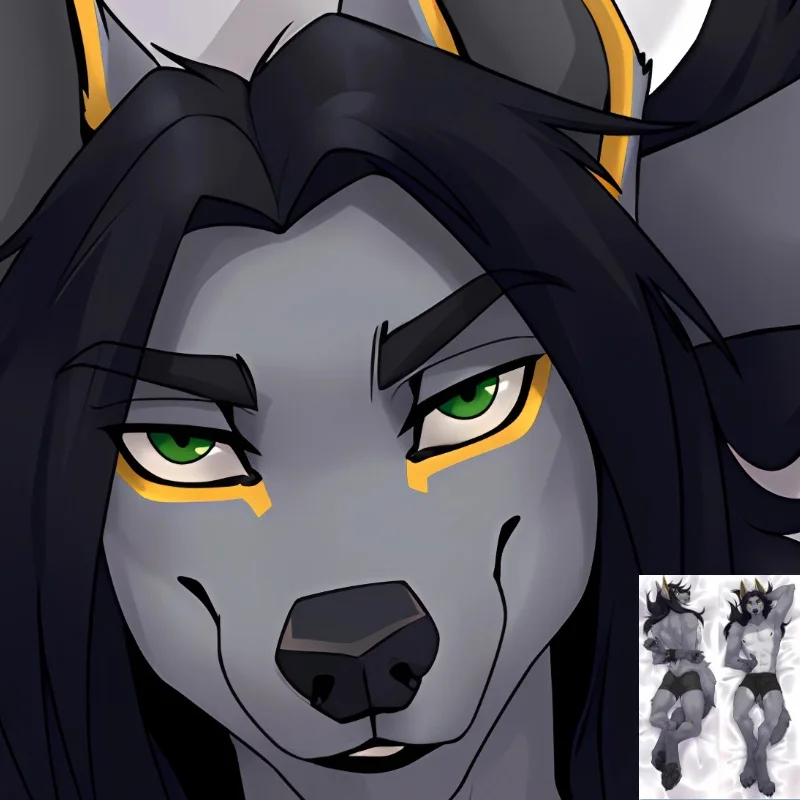 

DIY Personalized Anime Leon Fluffy Orcus Dakimakura Furry Pillowcase Hugging Body Bed Pillow Cover Case Double-sided Print