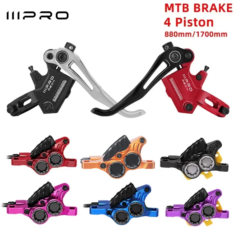 

IIIPRO R2X4 Hydraulic Disc Brake 4 Piston Caliper Internal Routing Quick Release for MTB Trail Mountain/AM XC Bike Accessories