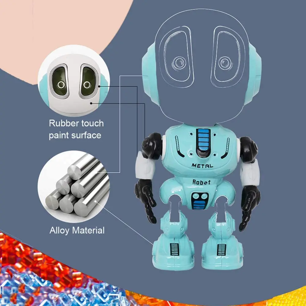 Smart Talking Robot Kids Toy Head Touch Sensor Robot DIY USB Electric Toy Electronic Removable Doll Small LED Light Alloy Robot