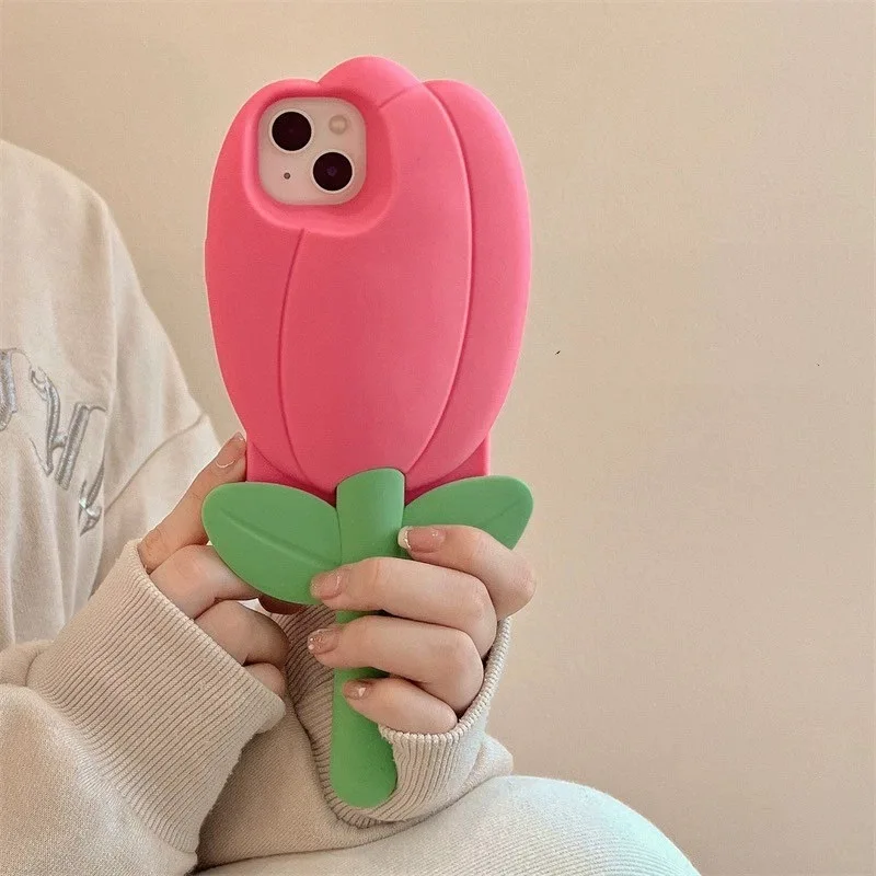

3D Tulips For Huawei P40, P40 Pro, P50, P50Pro, Mate 30, pro, 40, 40 pro, Mate 50, 50pro, Soft Silicone Phone Case, Back Cover