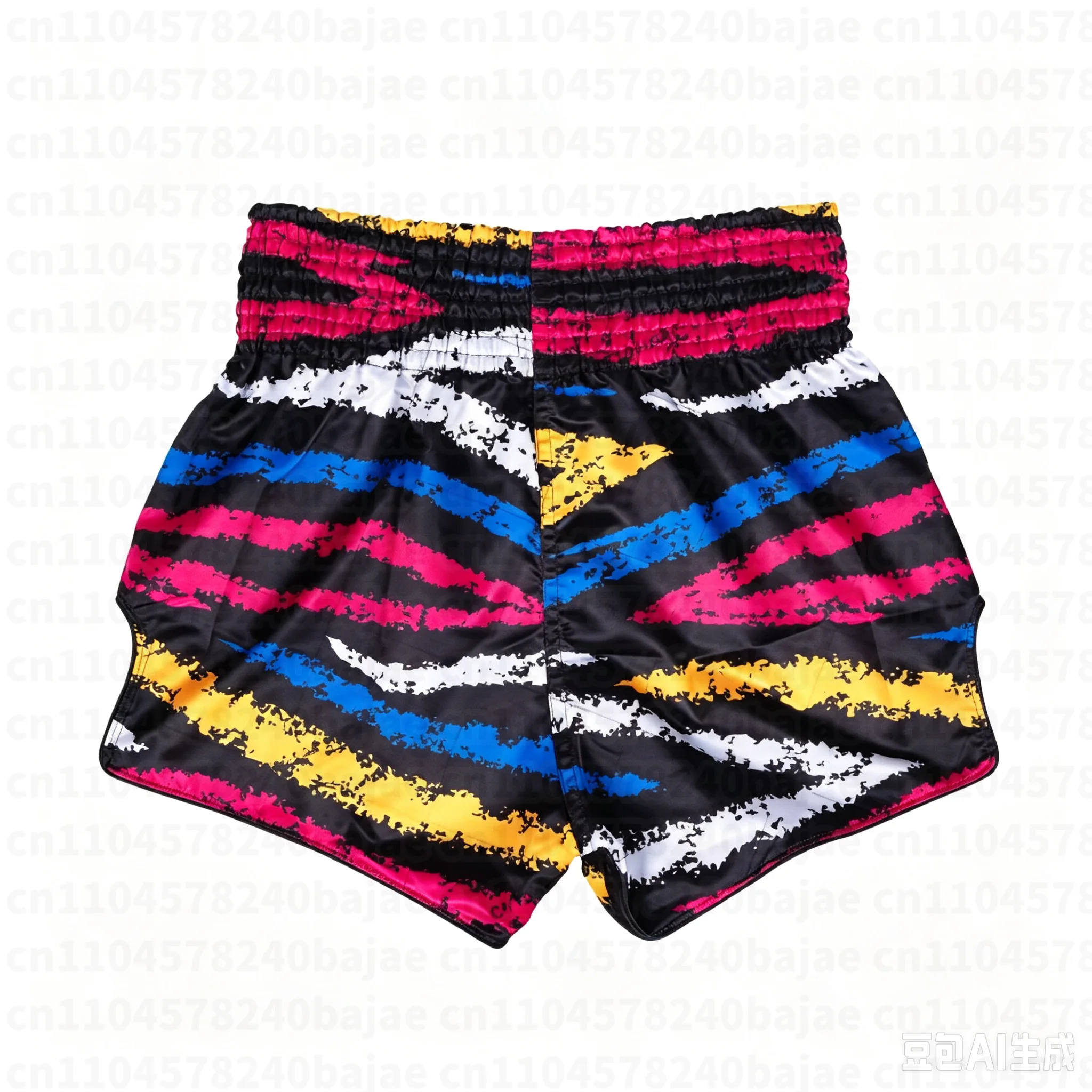 Muay Thai Shorts - BS1957 Bunte (Horizontal) Herren Sport Oversized Schnelltrocknende Achteckige Käfig-Trainingsshorts – Detail 5
