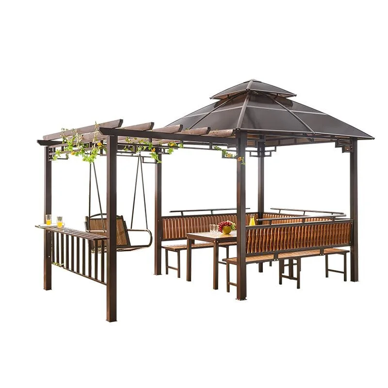 

Grape trellis, outdoor garden, terrace, new Chinese style sunshade, anti-corrosion wooden pavilion