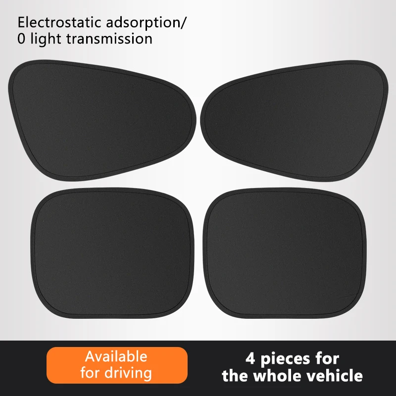 SEAMETAL Elektrostatische Zonneklep voor Auto Zijruit 4-Layer Zonnescherm Gordijnen Anti-Glare UV-Blocker Auto Zon bescherming Cover