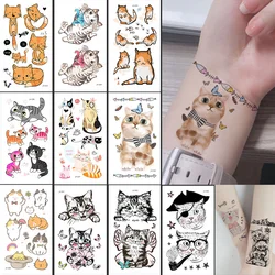 10 Stück wasserdichte temporäre Tattoos für Kinder kleine Katze Tattoo Aufkleber für Kinder Hand gefälschte Tätowierung Körper kunst Kind Tattoo