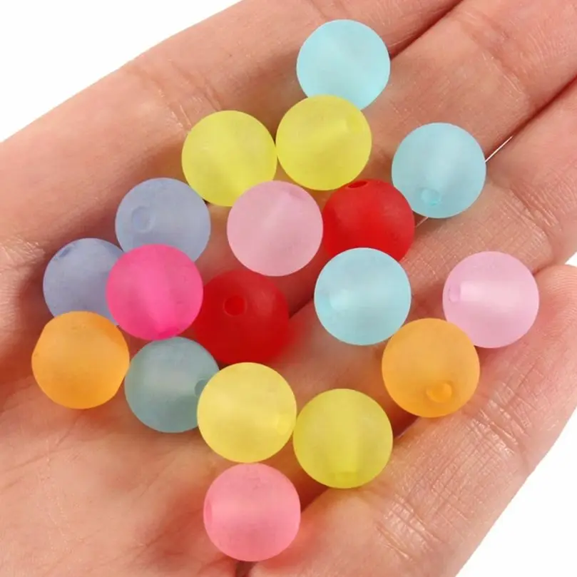 6/8/10mm 100/300pcs Matte Colorful Acrylic Beads Loose Spacer Beads For Jewelry Making Bracelets Necklace Earring Keychain DIY