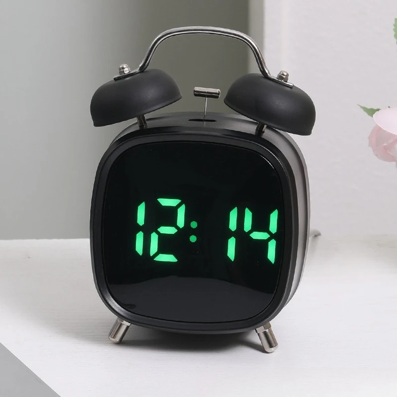Metal powerful bell clock, difficult to get up, multi-function clock GH8032 bell clock