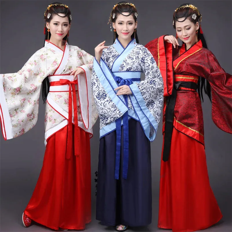 

Women Hanfu 3PCS Set Chinese Traditional Princess Adult Clothes Carnival Cosplay Dance Wear Costume Outfits Dresses for Ancient