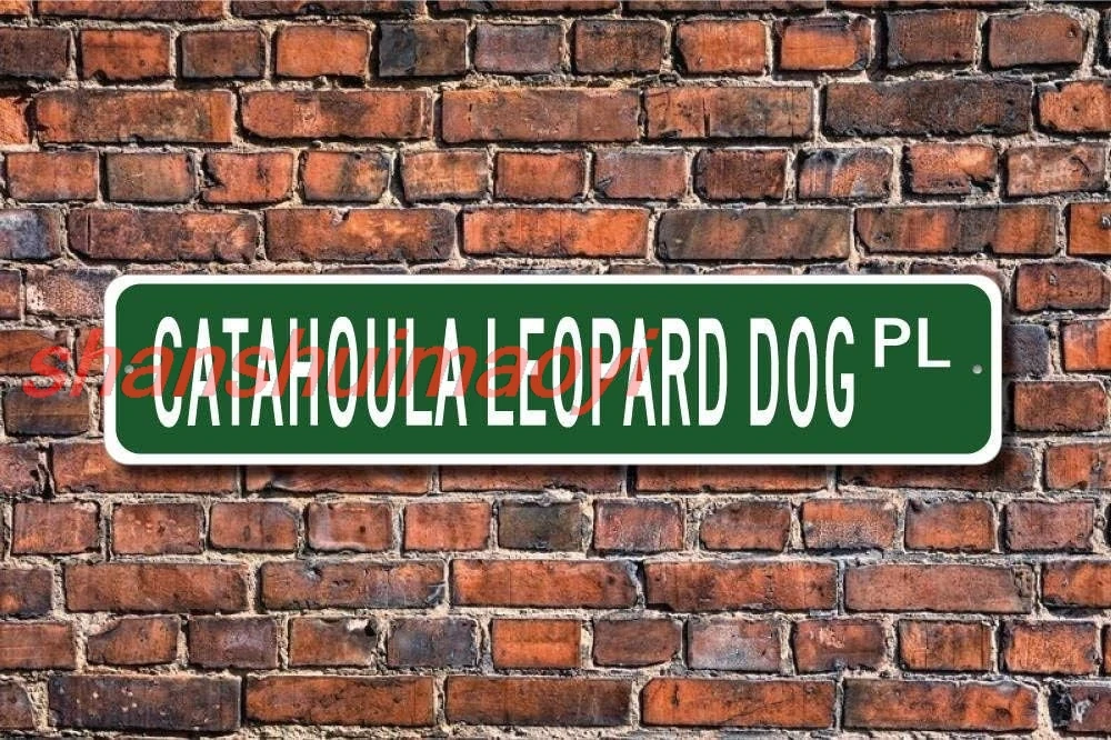 Kexle Tin Signs Home Decoration Catahoula Leopard Sign Dog Owner Gift Street Sign Art Wall Decor Metal Sign 4 x 16 sign
