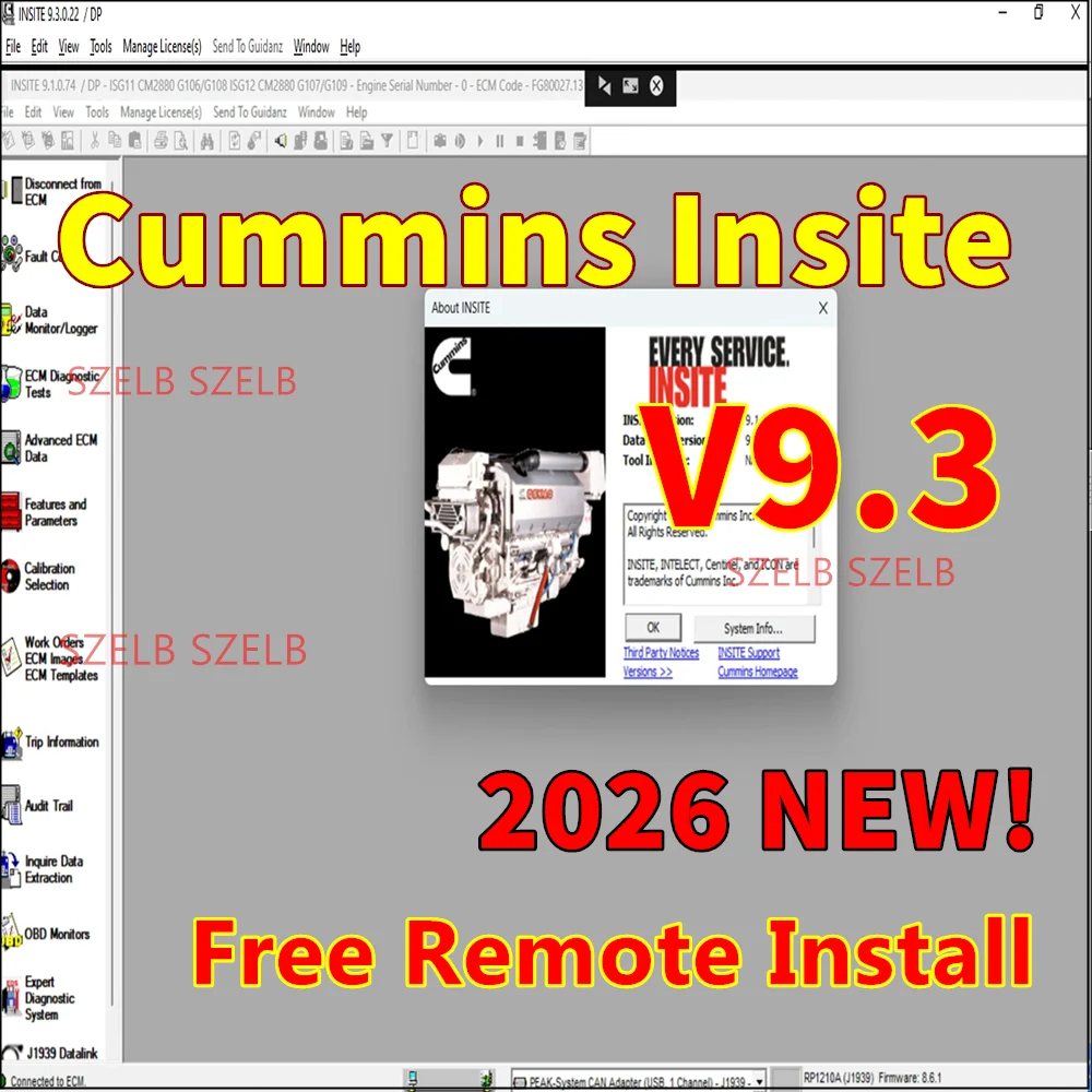 Latest 2026 Cummins Insite 9.3 pro Diagnostic Software Fault Code Engine Tests for CMS Electronic Service Free Remote Install