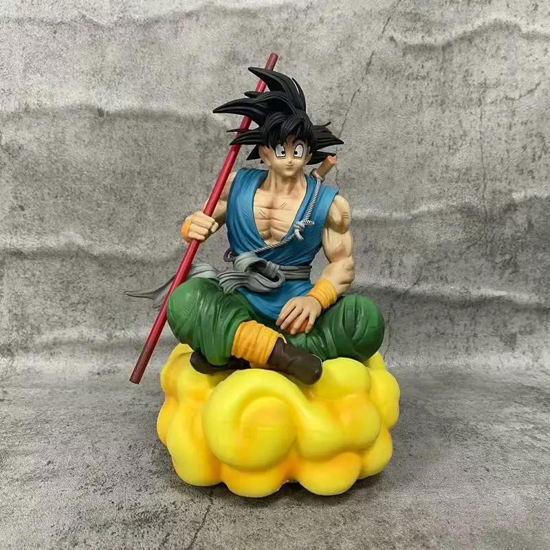 

21CM Super Saiyan Somersault Cloud Sun Wukong GK Kakarot Sitting Statue Ornament Figure For Children's Gifts