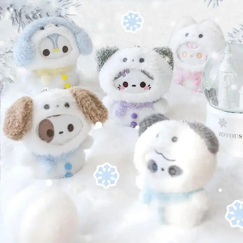 1 peça presentes de aniversário kawaii dos desenhos animados bonito pelúcia boneco de neve boneca saco pingente brinquedo chaveiro charme mochila decoração