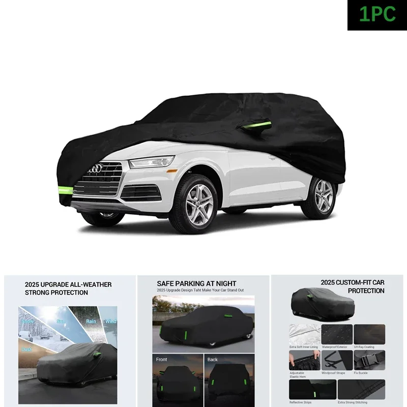 

Outdoor Waterproof Car Cover Custom Windproof Strap Single Door Zipper Snow Rain Dust Hail Protection For 2009-2025 Audi Q5/SQ5