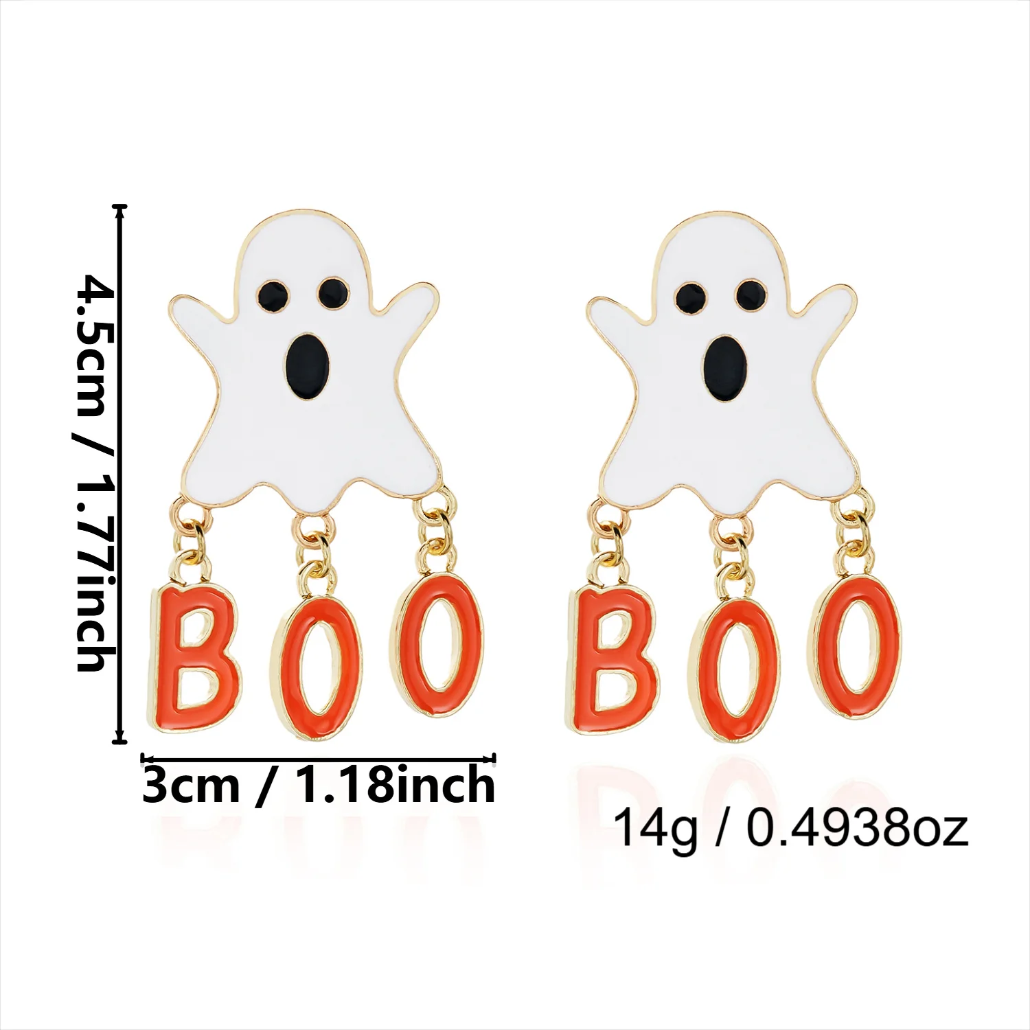3D Weiße Geister-Perlenohrringe mit Langen Quasten für Frauen, Lustige Kleine Geister-Tropfenohrringe, Halloween Ästhetischer Party- und Feiertagsschmuck – Detail 9