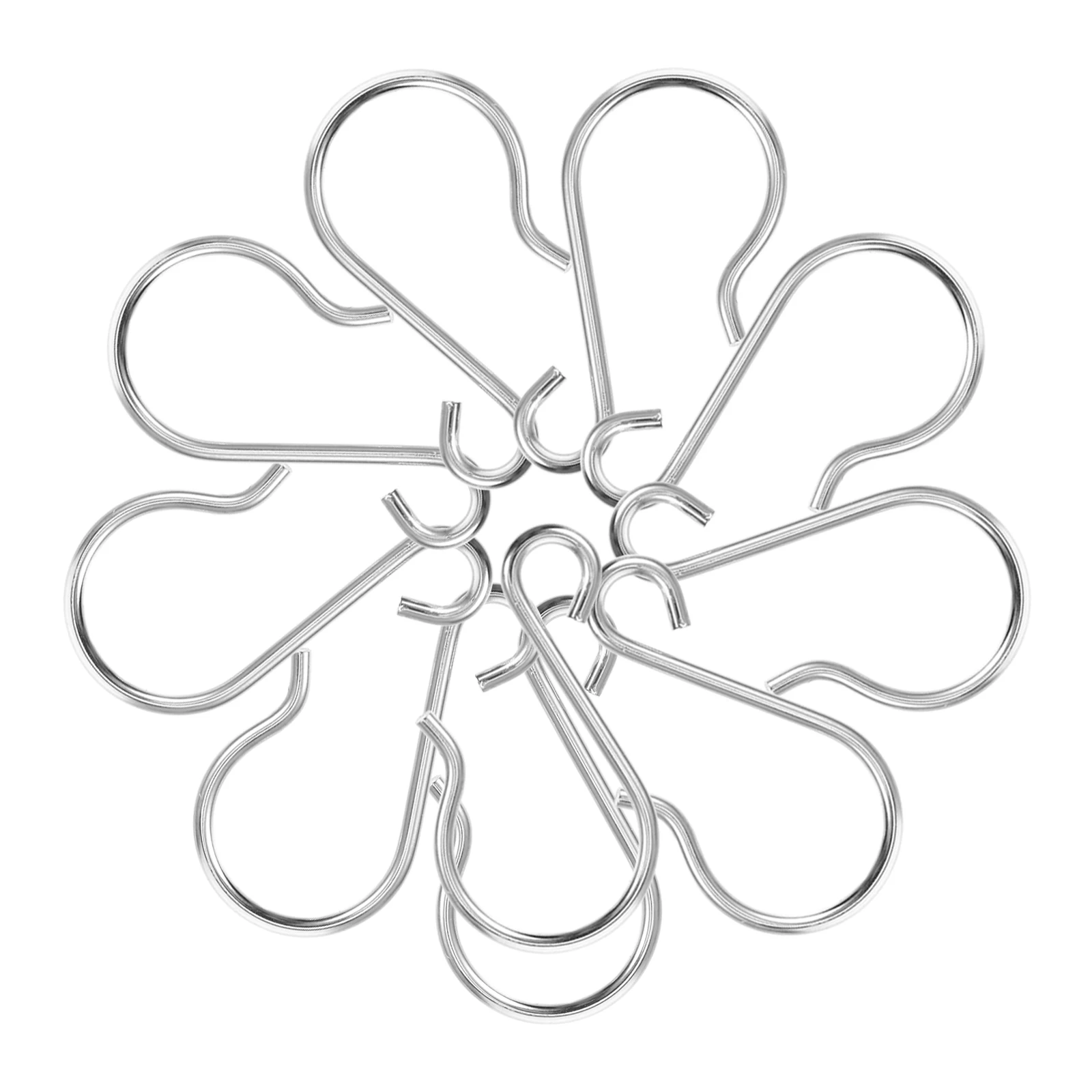 

100 Pcs Stainless Steel Hooks Heavy Duty S Hook Curtain Track Rollers Ceiling Hooks for Curtains Ordinary Hangers Space Saving