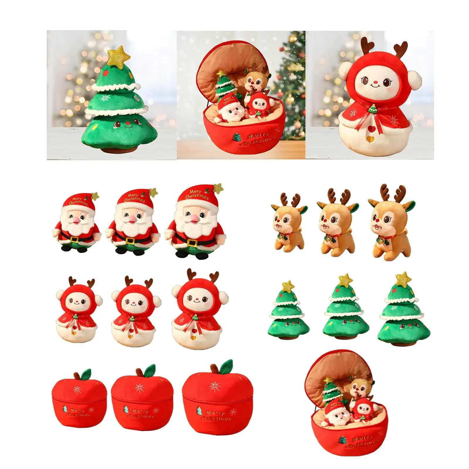 

Christmas Plush Toy, Plush Christmas Decoration Stuffed Animal Christmas Ornament