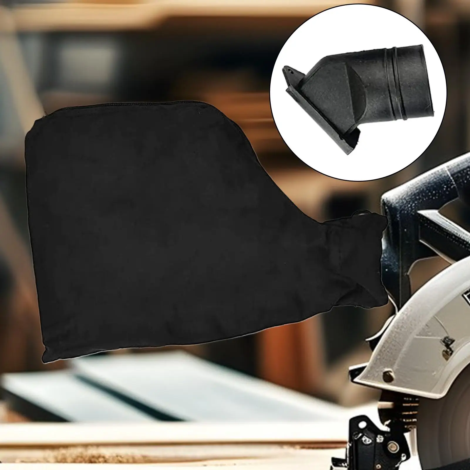 

Miter Saw Dust Collector Dust Connector Bag Adjustable Attachment Connector Cover Black for Polisher Cutting Machine Saw Miter