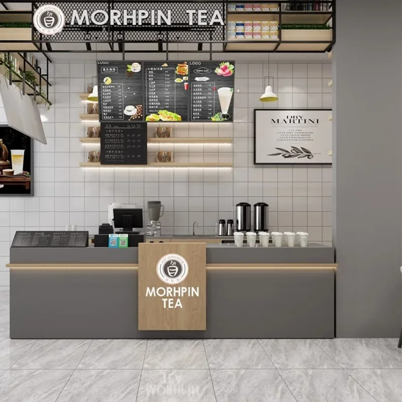 

-Modern Simple Wood Painted Cashier For Coffee Milk Tea Cake Dessert Fruit Catering In Restaurants And Bars