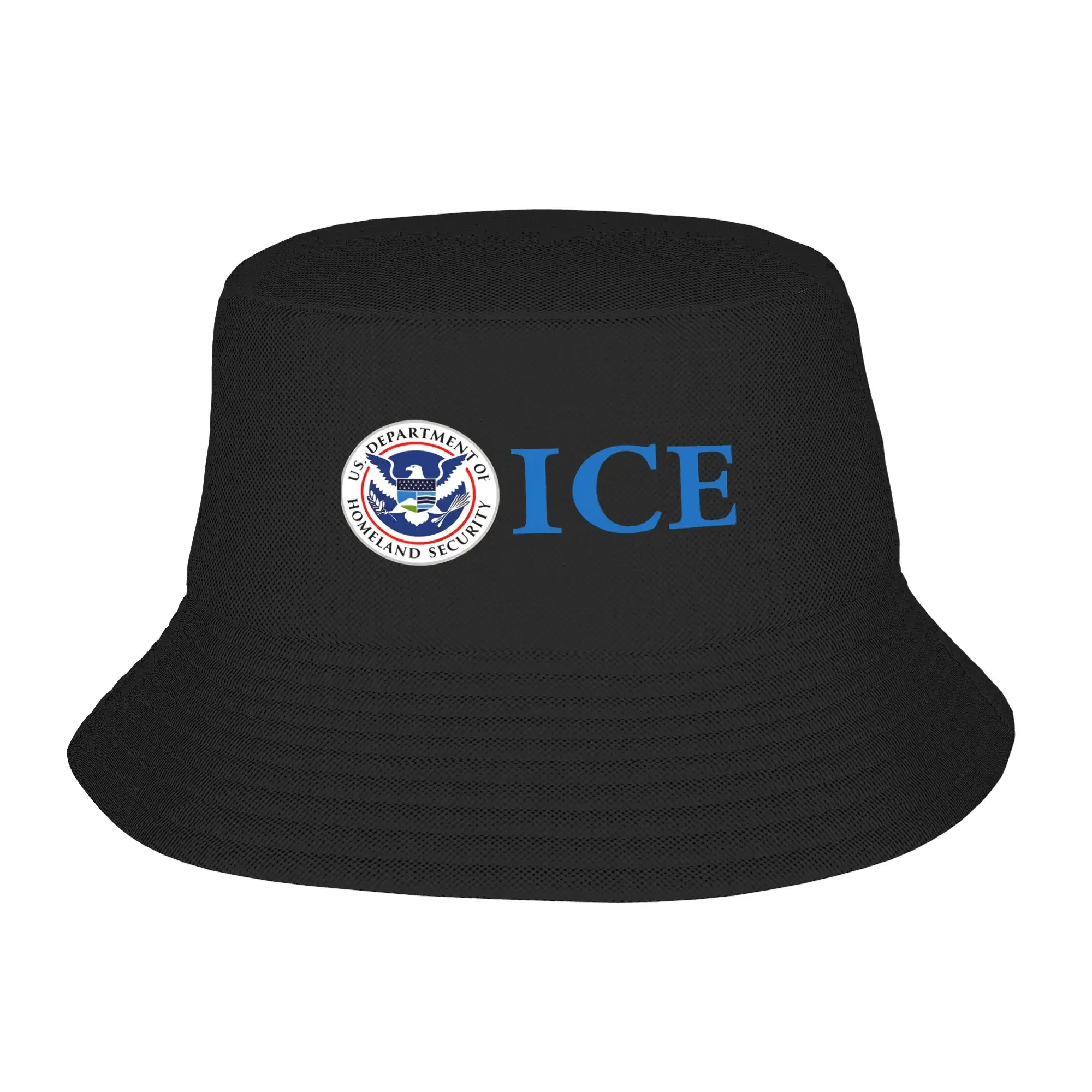 Men Women Immigration And Customs Enforcement ICE Bucket Hat Fisherman Hats Travel Hiking Caps Harajuku Graphic Sun Hat