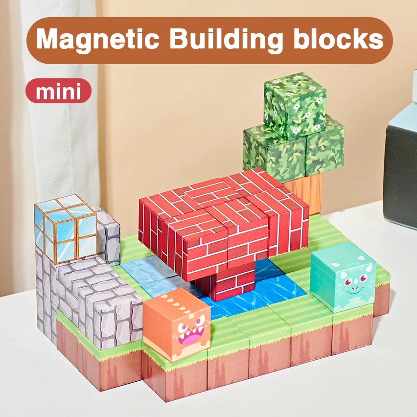 مكعبات بناء مغناطيسية للغابات، مناسبة للأطفال من سن 3 إلى 8 سنوات، لعبة تكديس المكعب. #4