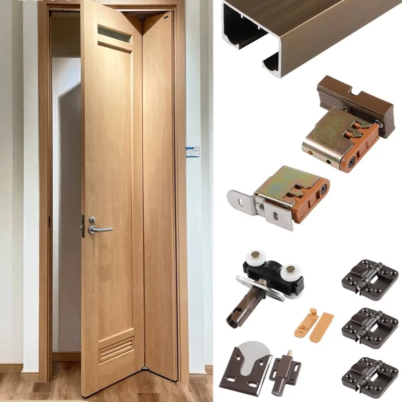 Japanese-style 37-inch folding 5 accessories full suite door bathroom door 37-section folding sliding door sliding track