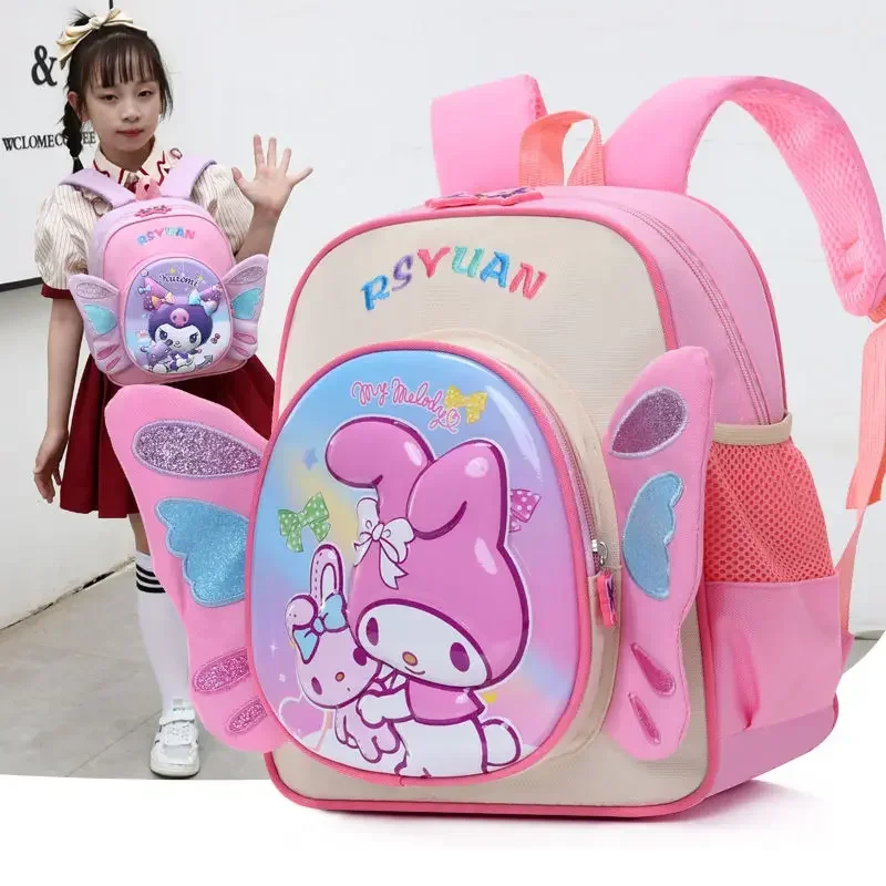 

2024 Sweet Cinnamoroll Anime Kawaii Sanrio Ins Children Storage Backpack Cute My Melody Schoolbag Lovely Gifts for Kids