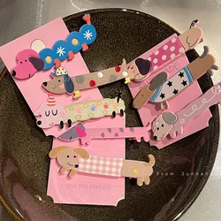 Barrettes mignonnes en trois dimensions pour chiots, jolies barrettes d'animaux de dessin animé pour filles, pince à bec de canard en forme de cœur, accessoires pour cheveux