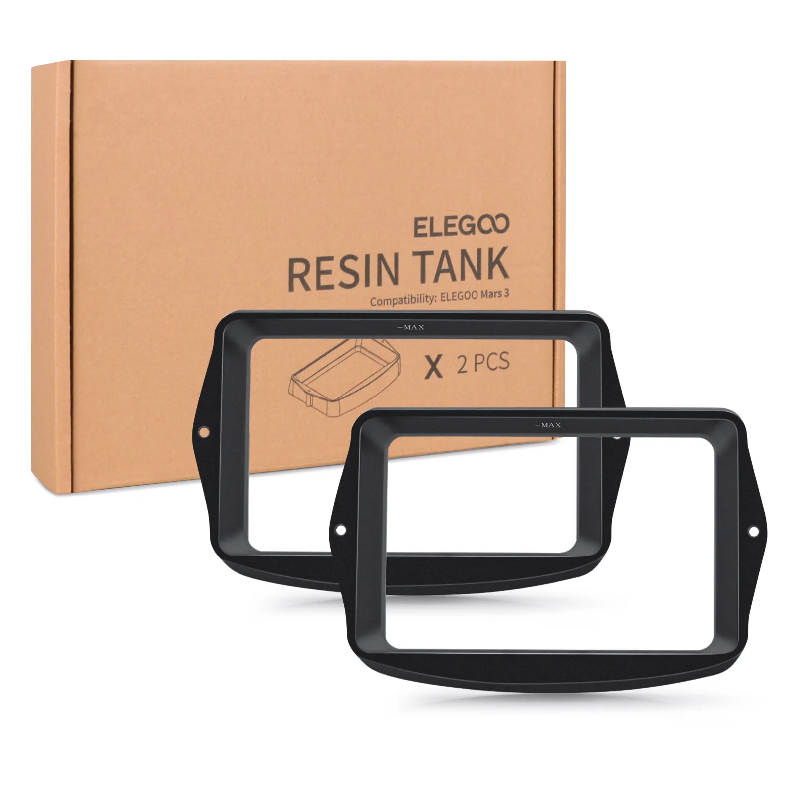 ELEGOO 2 قطعة المعادن الراتنج خزان مجموعة ل المريخ 3 المريخ 3 برو SLA LCD طابعة ثلاثية الأبعاد مع FEP المثبتة مسبقا 2 الأغطية الراتنج ضريبة القيمة المضافة أجزاء خيوط