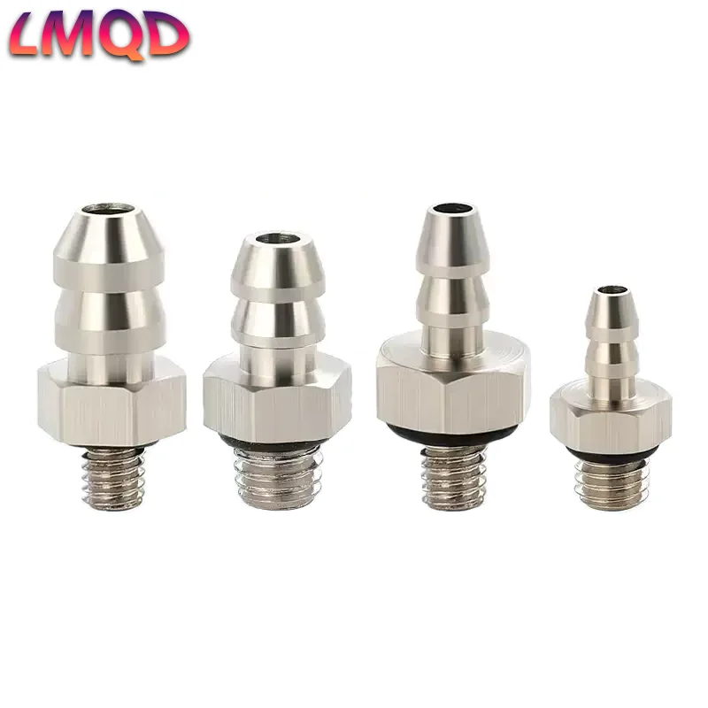 

10PCs Airway Pyramid Joint Fitting Clamping Grip Stopper Mini Air Nozzle Tip Insert M5-6 Micro-hook Outer Insert OD 2mm 4mm 6mm