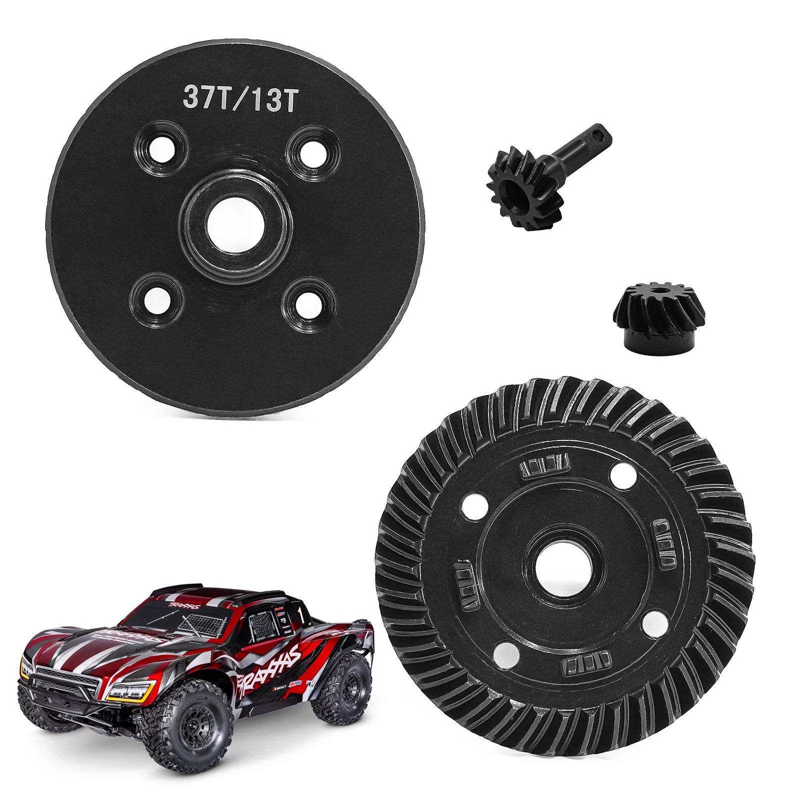 

Metal 37T Front Rear Differential Ring & 13T Pinion Gear for Traxxas 1/8 Maxx Slash 1/10 Maxx Monster Truck Upgrade Parts
