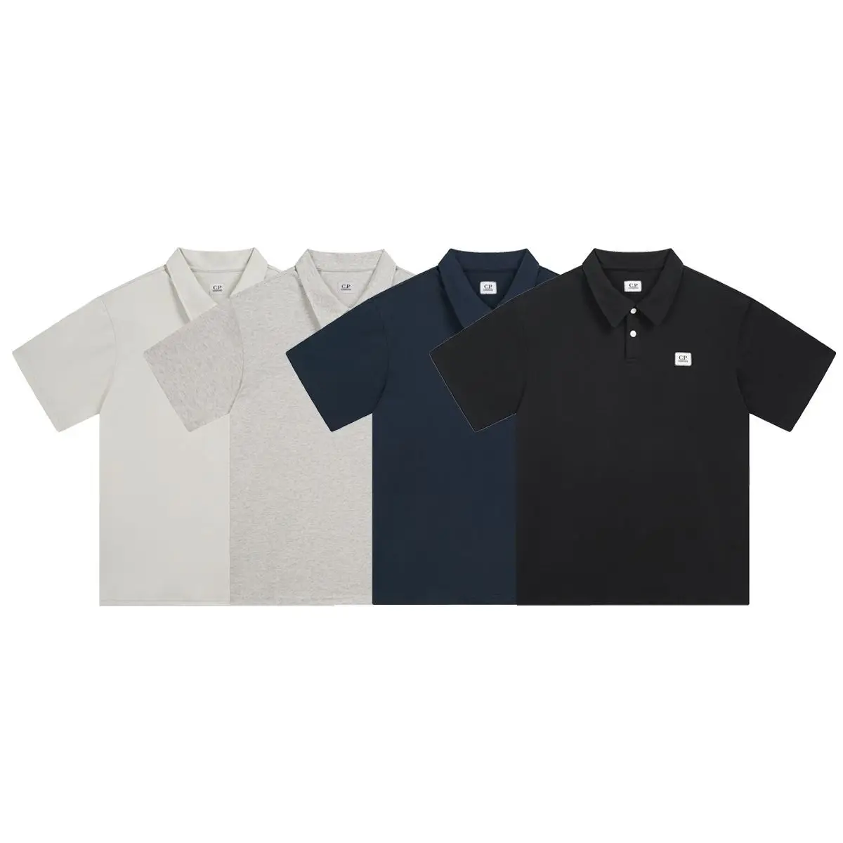 

CP New Logo Embroidered ort Sve irt Casual Faionable Youth Cotton Breathable European Sle Single Wear