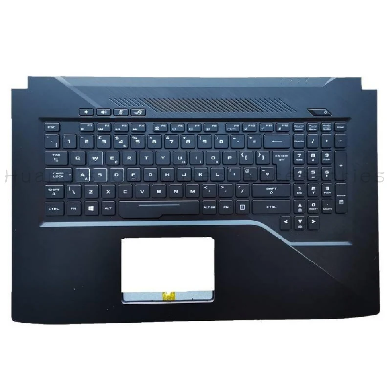 SS+90NB0GM2‑R31UK0 Original UK Palmrest with RGB Backlit‑Keyboard for ASUS GL703VD Laptop, Strictly‑Tested Replacement Part
