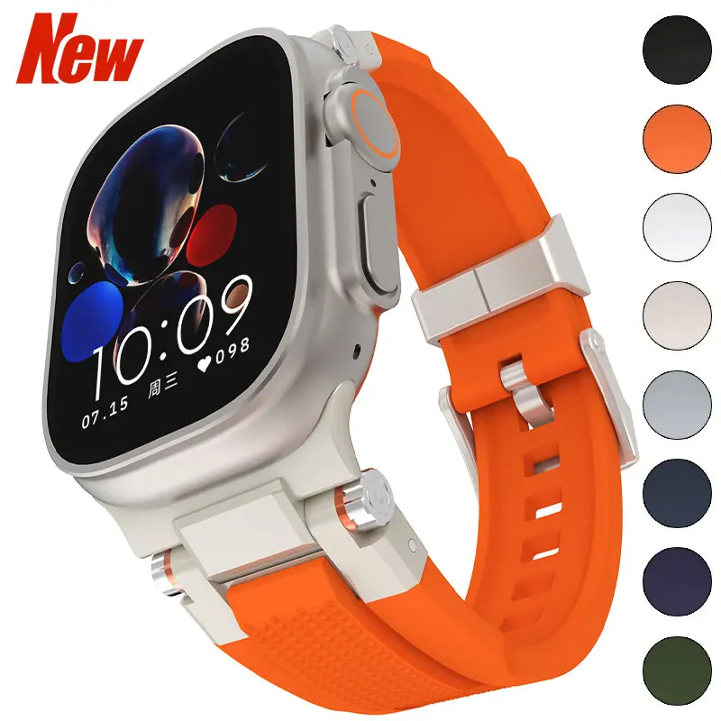 2026 Herren-Sport-TPU-Armband für Apple Watch Band Ultra 3/2 49 mm Silikonarmband für Iwatch Serie 11 10 9 8 7 6 46 mm/45/44/42 mm