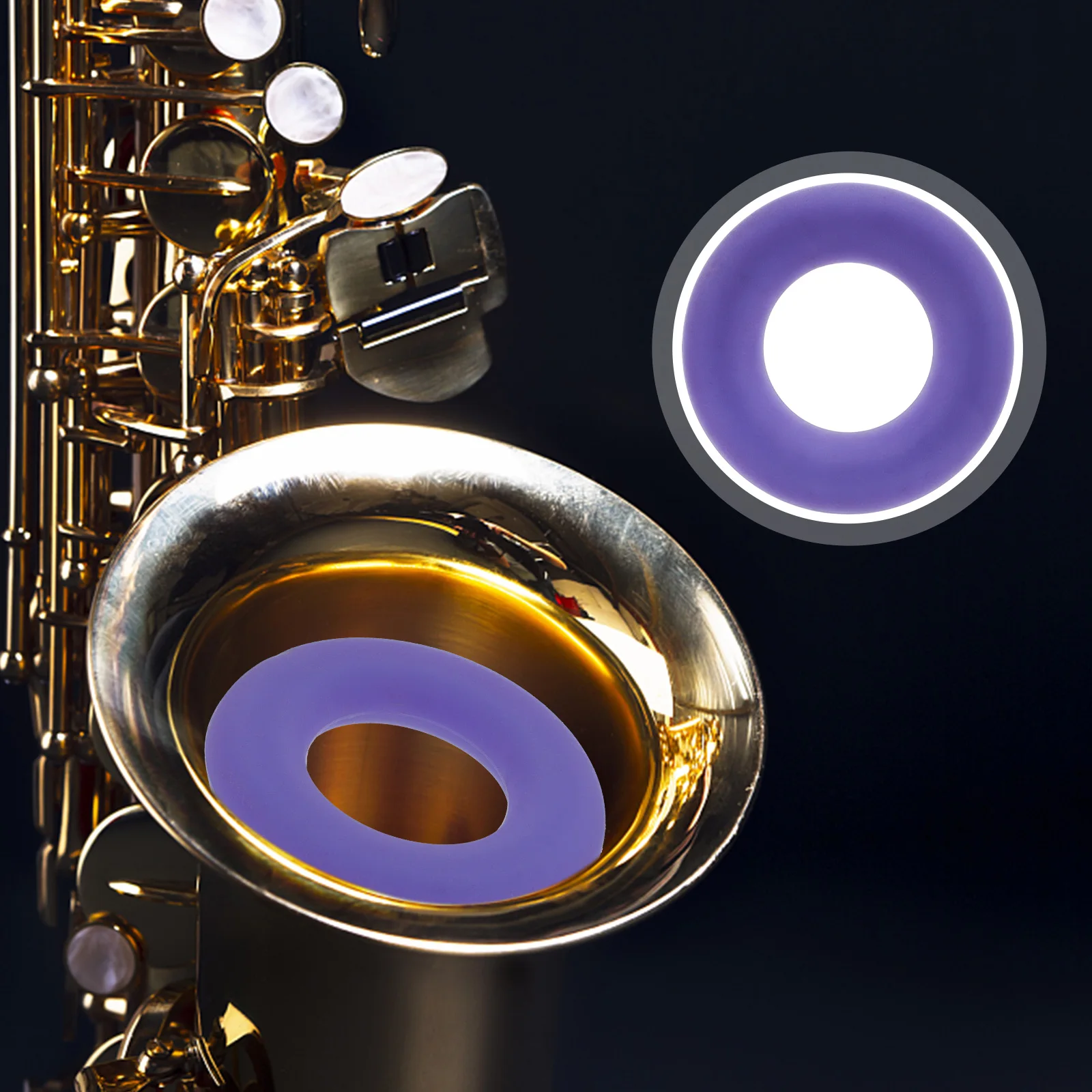 

Sax Noise Remover Clarinet Mute for Saxophone Purple Silica Gel Tenor Accessories