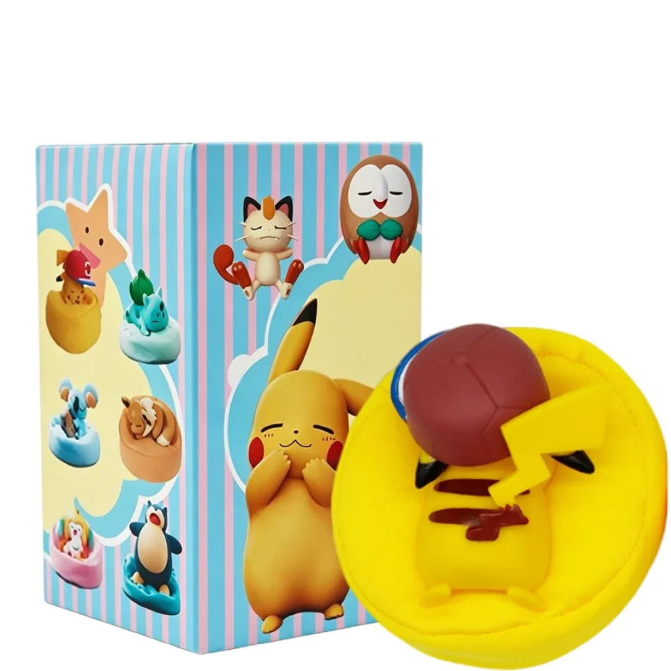 Anime Pokémon Blind Box Modellfigur 1-12 Stück Pikachu Schlaf-Serie Innenraumfigur Schlafende Position Spielzeug Geschenk für Freunde – Detail 9