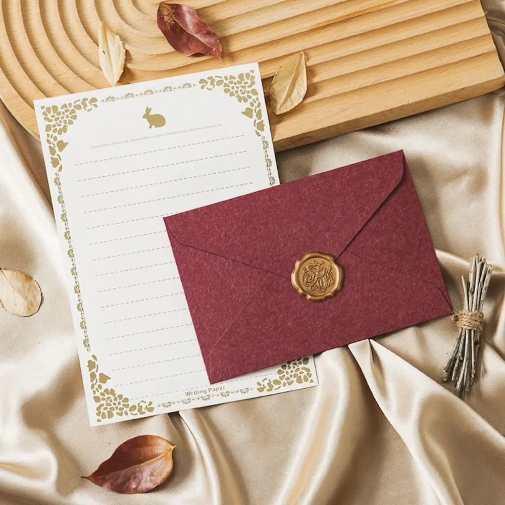 10pcs Vintage Color Envelopes Letter Writing Stamp Wax Seal Stickers Postcards Wedding Gift Wrap Envelopes Korean Stationery