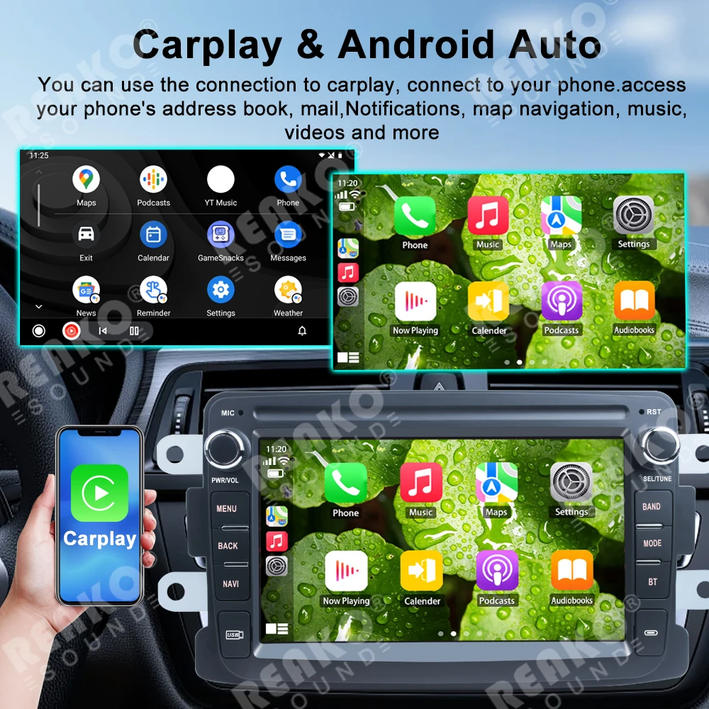 Android Auto All-in-One CarPlay Moto 7862 For Dacia Logan Dokker Duster Sandero Lodgy Renault Captur Duster Xray Multimedia Play