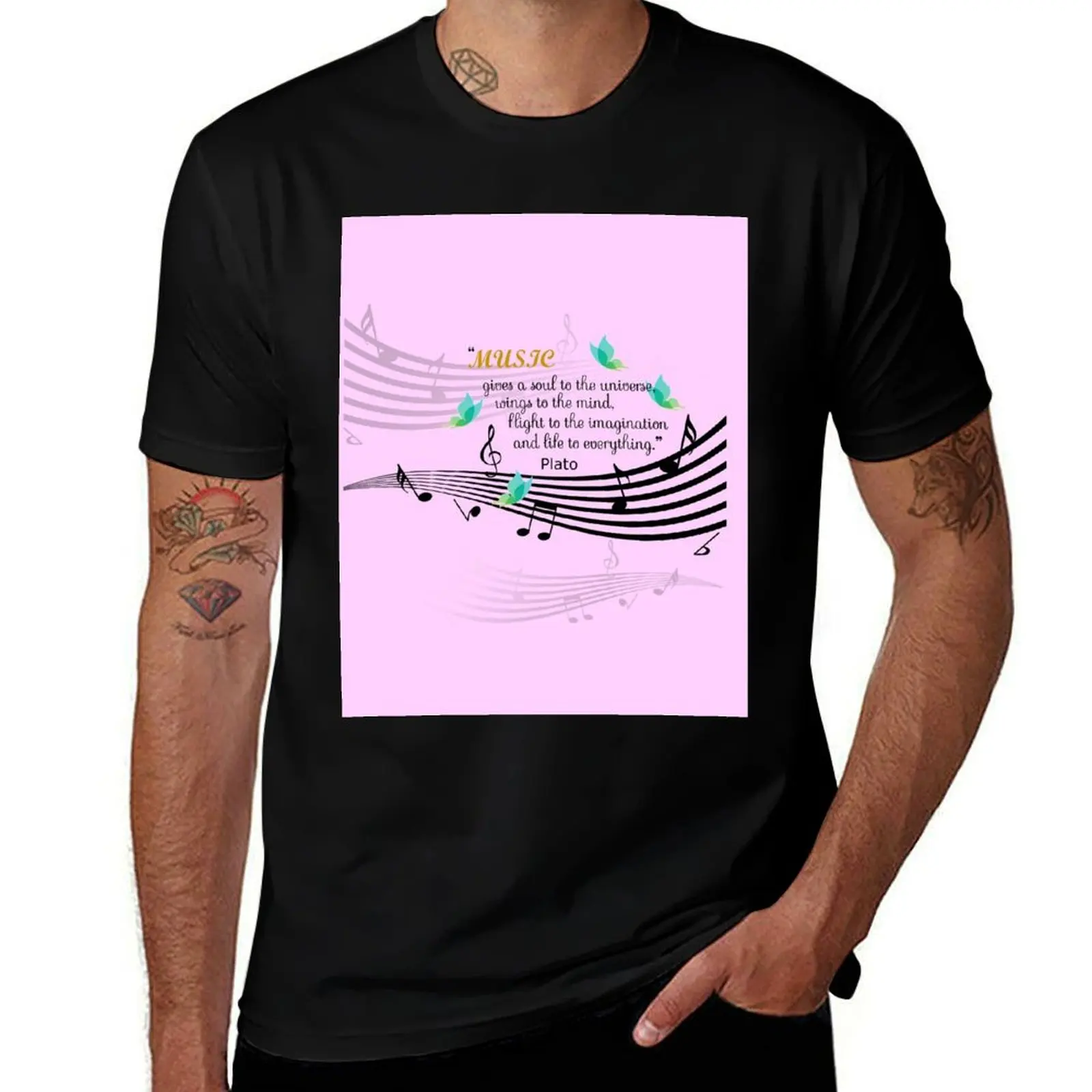 Music Quote - Plato Philosopher T-Shirt t shirt man cotton T-Shirt