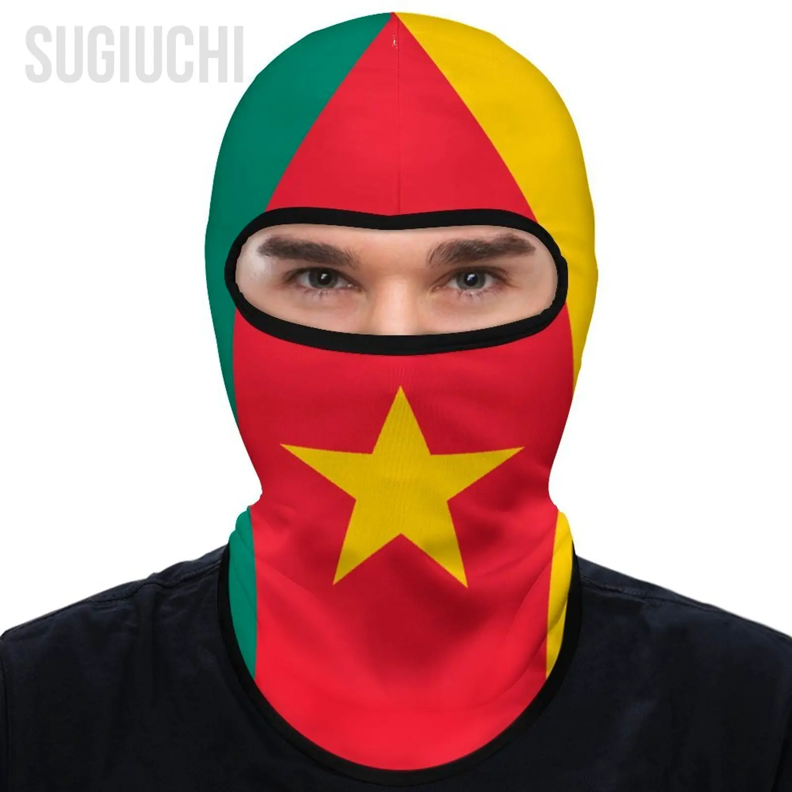 Cameroon Flag Outdoor Cool Sunscreen Motorcycle Face Mask Moto Biker Wind Cap Mask Stopper Windproof Bicycle Cycling Headgear